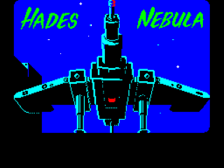 Hades Nebula title screen for ZX Spectrum